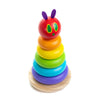 KIDS PREFERRED World of Eric Carle, The Very Hungry Caterpillar Wooden Stacker with Colorful Rainbow Rings, 7 Inch Stacking Soli