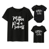 Gourd Doll Mother & Daughter Matching T-Shirts Set Mom & Baby Girl Bodysuit & Women Tee Shirt Mommy & Me Matching Outfits Black,
