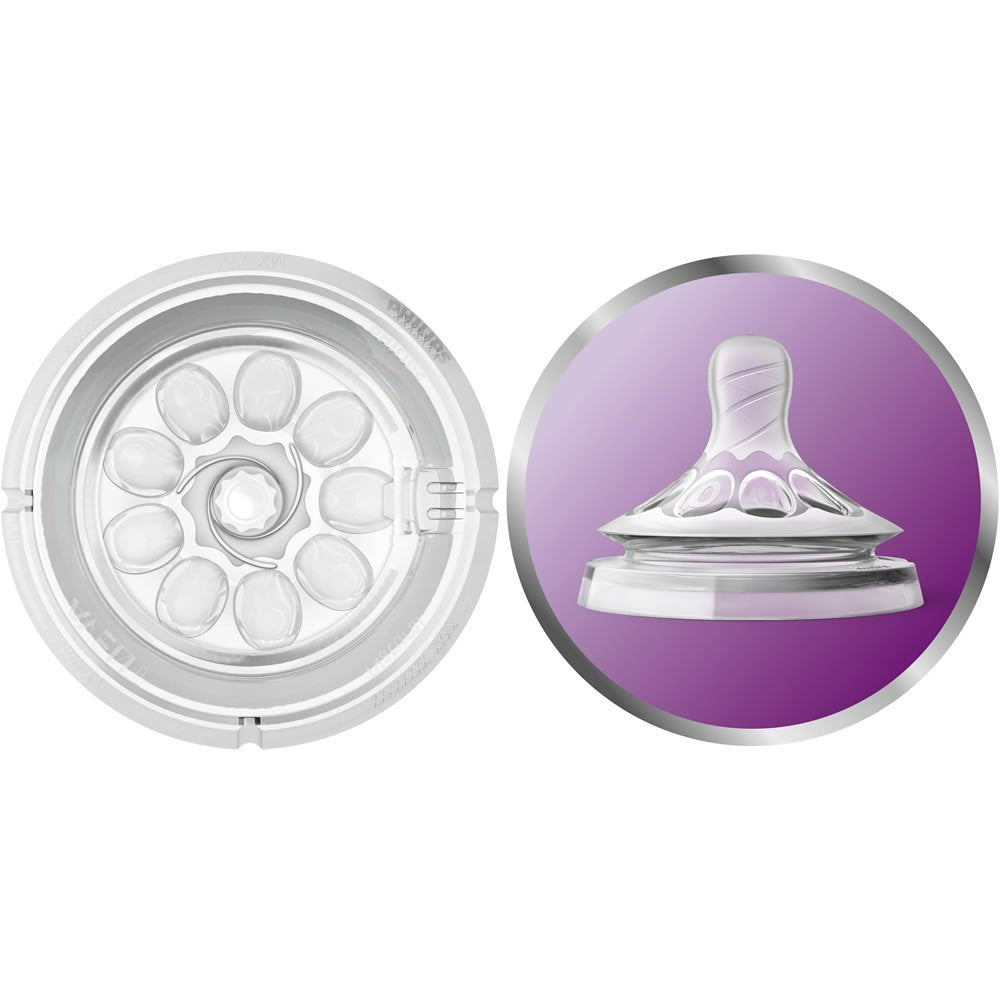 Philips Avent Natural Baby Bottle, Scf010/39, Blue, 4 Ounce (Pack Of 3)