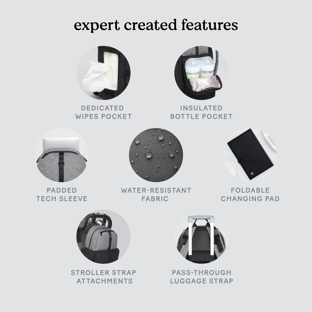 Huggies Day Pack Diaper Backpack, Black/Solid, One Size