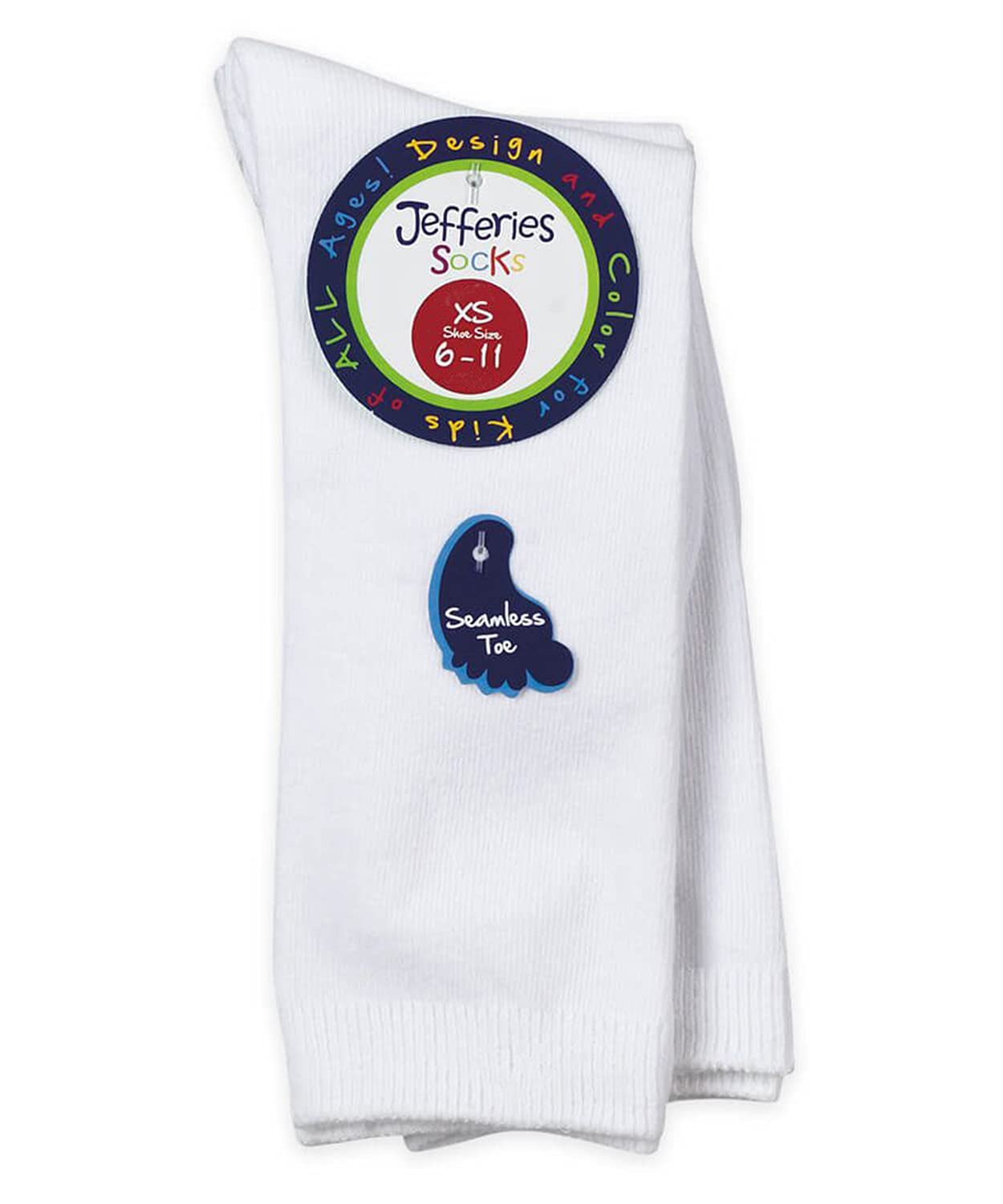 Jefferies Socks Baby Girls Boys Seamless Cotton Dress Knee High Socks 2 Pair Pack (Infant - Usa Shoe 1-4 - Age 3-12 Months, Whit