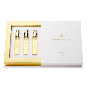 Rose 01 By Swiss Arabian For Unisex - 3 Pc Mini Gift Set 3 X 1Oz Edp Spray (Refill)
