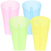 Toddmomy Set of 4 Multi-functional Straw Cups: Versatile Beverage Containers for Outdoor Parties, Camping, and Everyday Use