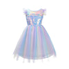 Dressy Daisy Unicorn Birthday Rainbow Tulle Dress Princess Costume Fancy Party Outfit For Little Girls Size 8-10
