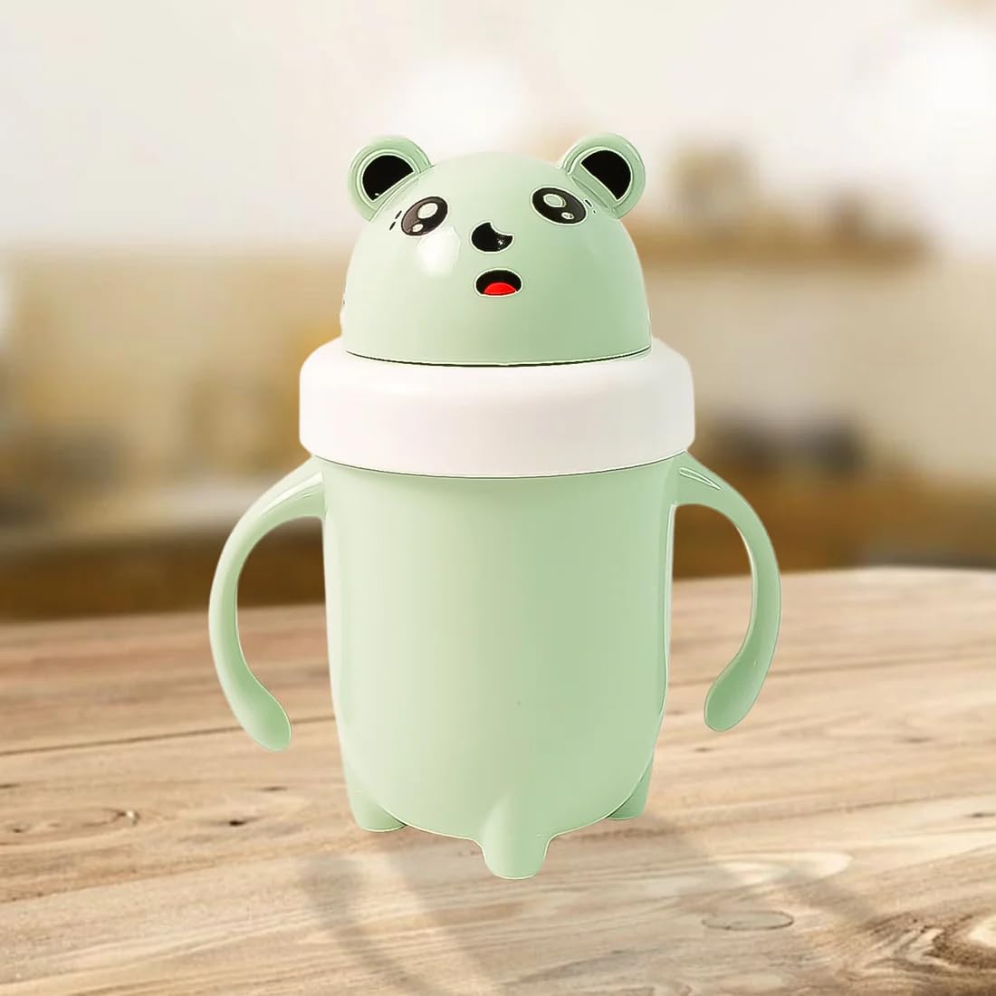 Apex Sipper Baby Cup Training Cup with Handles, Cute Bear Design, Green