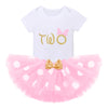 Toddler Baby Girl Second 2Nd Birthday Cake Smash Outfit Infant Girl 1St Birthday Romper Tutu Skirt 3D Ear Mouse Headband Clothes