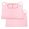 Domensi 1 Pack Silicone Suction Placemat with Teething Edge Bumper/Spill for Baby Toddlers Kids with Storage Bag, Non-Slip Dinni