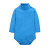Cuteon Baby Boys Girls Solid Color Basic Turtleneck Cotton Bodysuit Jumpsuit Blue 24 Months