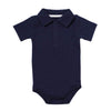Teach Leanbh Baby Boys Pure Color Cotton Short Long Sleeve Polo Bodysuit 3-24 Months (Navy, 9 Months)