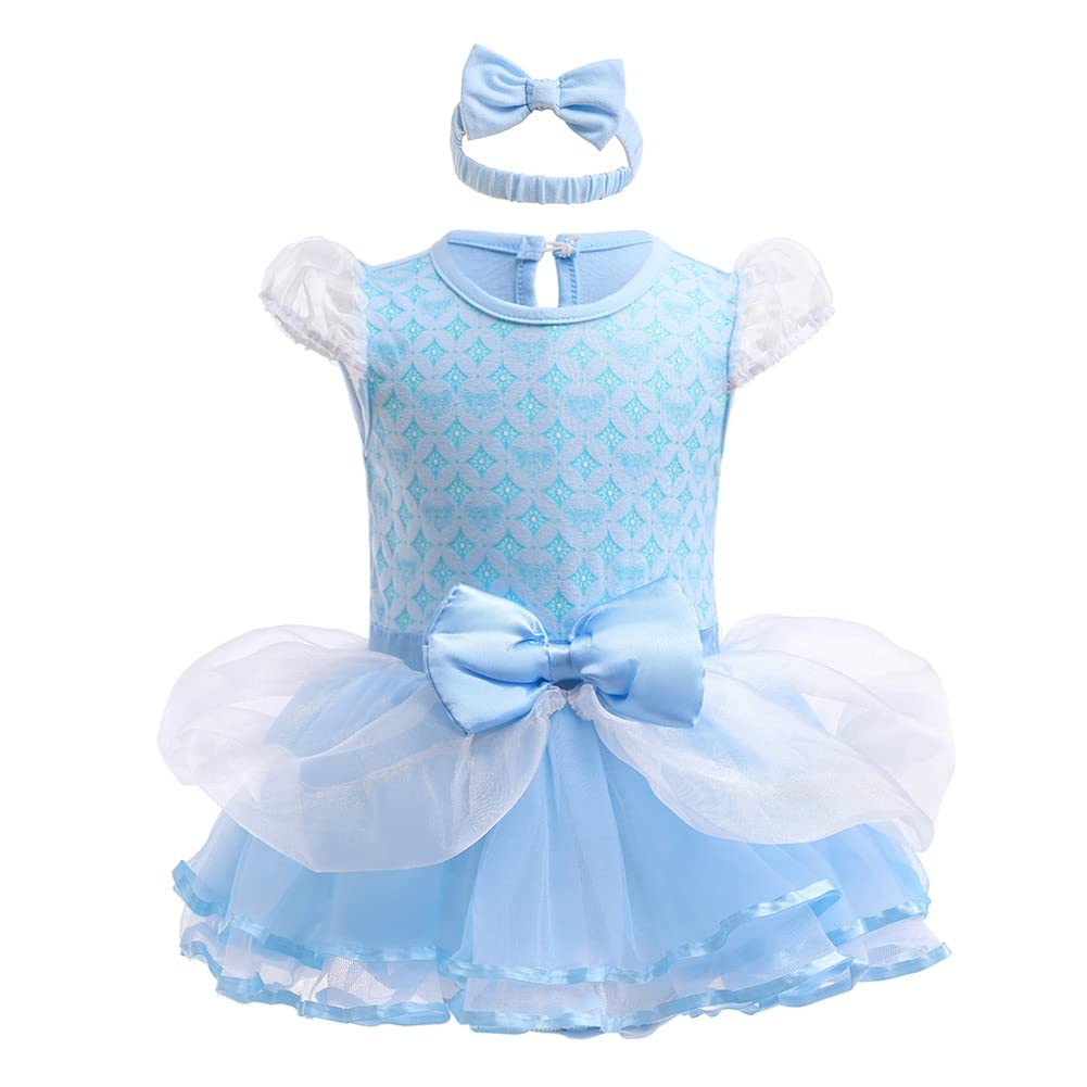 MYRISAM Princess Costumes for Baby Girls Cinderella Birthday Romper Tutu Dress w/Headband Halloween Outfits