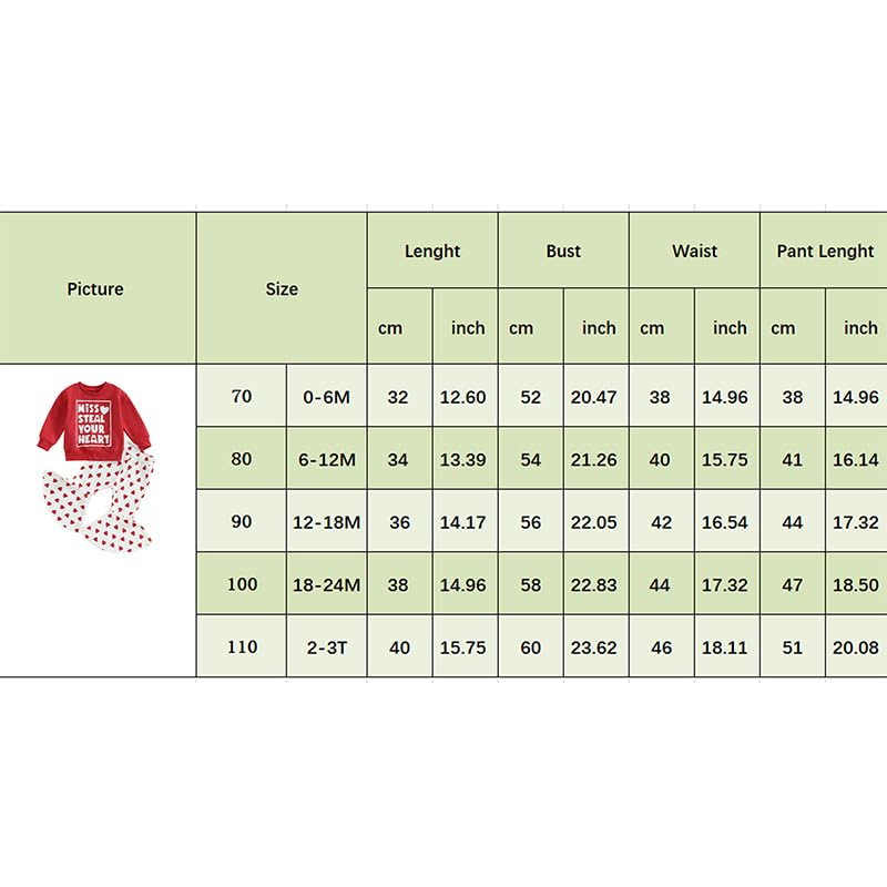 Toddler Baby Girl Valentines Outfit Daddy 'S Valentine Crewneck Sweatshirt Shirts Flare Pant Valentines Clothes (Red - Miss. Ste
