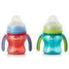 Evenflo Feeding Soft-Flo Trainer Sippy Cup With Handle For Growing Baby And Toddler - Red/Teal, 5 Ounce (Pack Of 2)