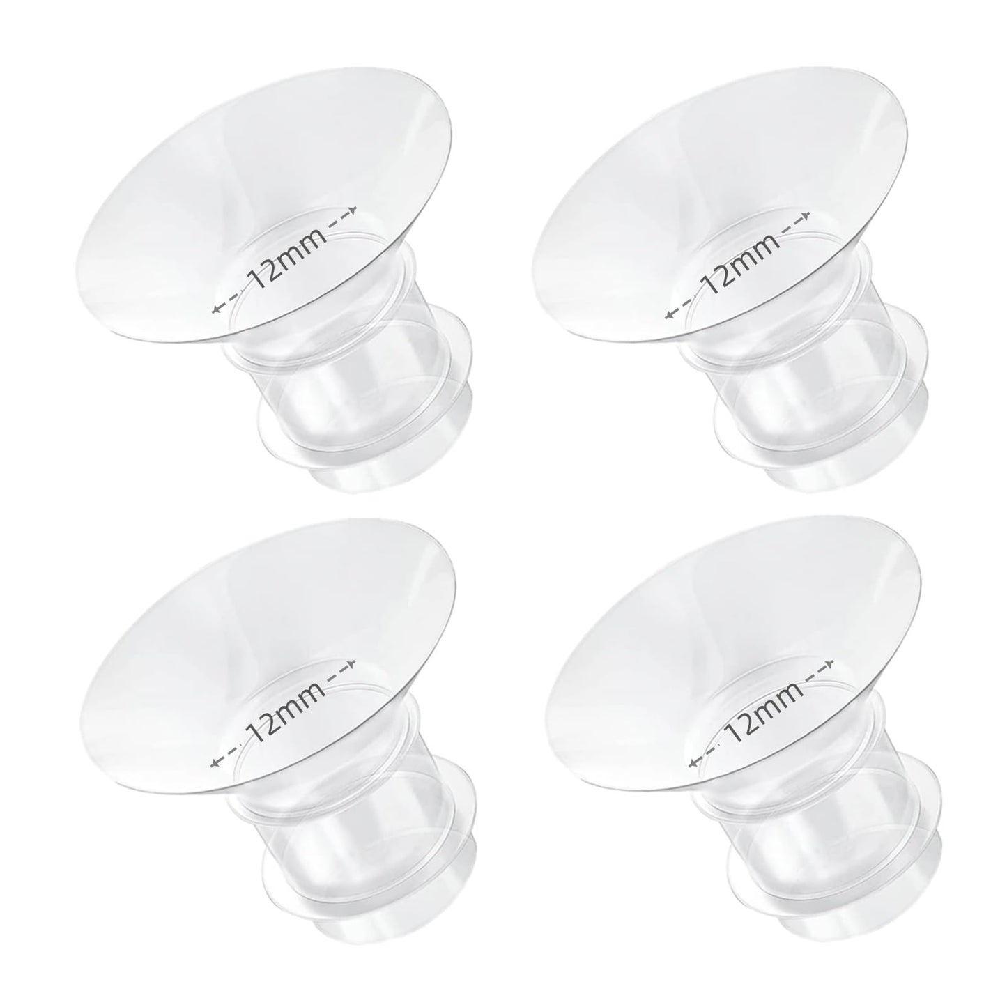 4PCS Flange Insert 12mm Compatible with Momcozy M5/M6/M9/S12 Pro/S9 Pro/V1 Pro/V2 Pro, Spectra/Medela/Elvie/NCVI/TSRETE/eufy/Lan