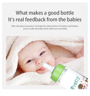 Pretty Baby, 4-Pack Anti-Colic Baby Bottles With Handles - 7.5Oz (220Ml) | Bpa-Free, Vented For Gas & Colic Relief, Breastfeedin