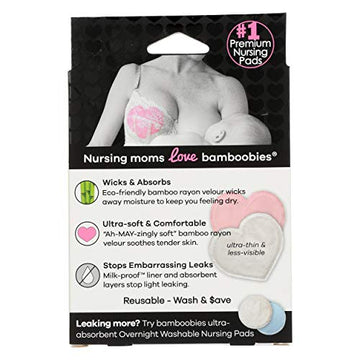 Bamboobies Ultra Thin Washable Nursing Pads 4 Count, 4 Ct
