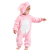 Michley Baby Romper Winter Flannel Newborn Infant Jumpsuit Outfit Animal Cosplay Halloween Costume, Pink Pig, 13-18 Months, Size