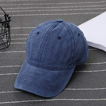 Kids Solid Cotton Baseball-Hat - Baby-Boys Washed Cotton Baseball Hats Toddler Infant Baseball-Cap For 2-7 Years (Navy, 2-7Years