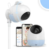 Ellie Baby Monitor,Covered Face Alert, Auto Photo Capture, 2K HD, Cry Soothing, 2-Way Talk, Virtual Fence, Night Vision, Temp Hu