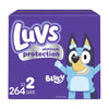 Luvs Size 2 Baby Diapers, Platinum Protection Bluey Diapers For Day & Night, Size 2, 264 Count (Packaging May Vary)