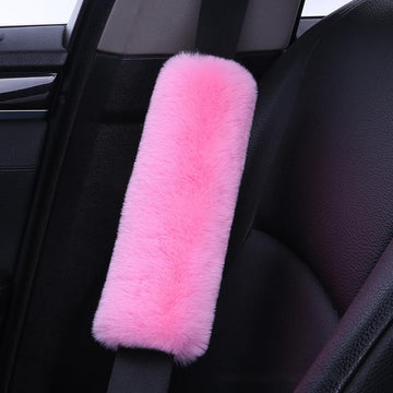 2-Pack Soft Plush Seatbelt Covers For Kids - Comfortable Pink Seat Belt Cushion For Newborns - Car Seat/Stroller Strap Accessori