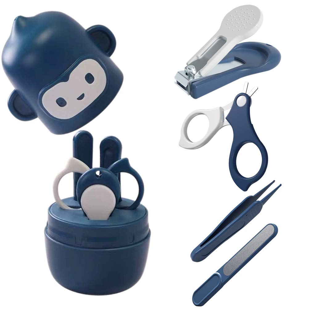 Socub Baby Nail Kit, Baby Nail Clipper, Scissor, Nail File, Tweezer, 4-In-1 Baby Grooming Kit Set For Newborn, Infant, Toddler,