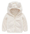 Jeskids Toddler Girls Boys Fleece Hoody Jacket Zip Up Teddy Coat Warm Winter Outwear White