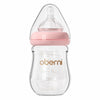 Oberni Glass Baby Bottles,Anti Colic Breastfeeding Bottle With Natural Response Nipple Size S,Wide Neck Slow Flow Baby Bottle Fo