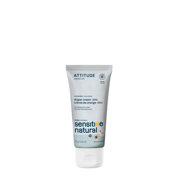 Attitude Diaper Cream With Zinc & Oatmeal For Baby With Sensitive Skin, Unscented, Plant & Mineral-Based, Dermatologically Teste