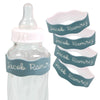 Inchbug Orbit Labels - Baby Bottle Name Labels For Daycare, Sippy Cup Bands - Engraved Silicone, Reusable, Dishwasher Safe, Whit