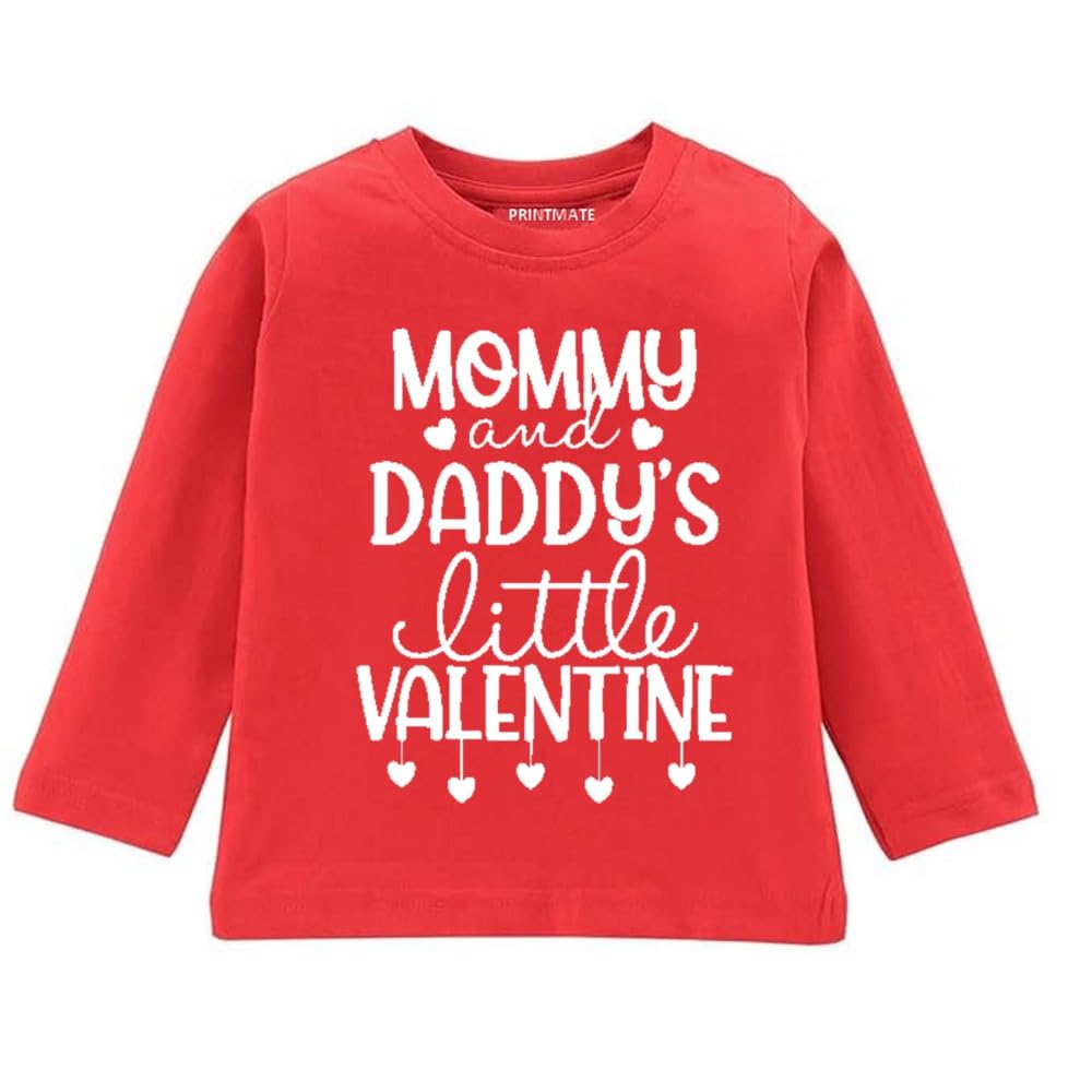 Printmate Cotton Red Long Sleeve Kids Tees Mommy And DaddyS Little Valentine TShirt For Baby Boys And Girls C964