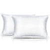 Small Pillow Cases 2 Pack Mini Pillow Cases 14X20 Breathable Silky Soft Toddler Pillow Cover Satin White Travel Size Pillow Case