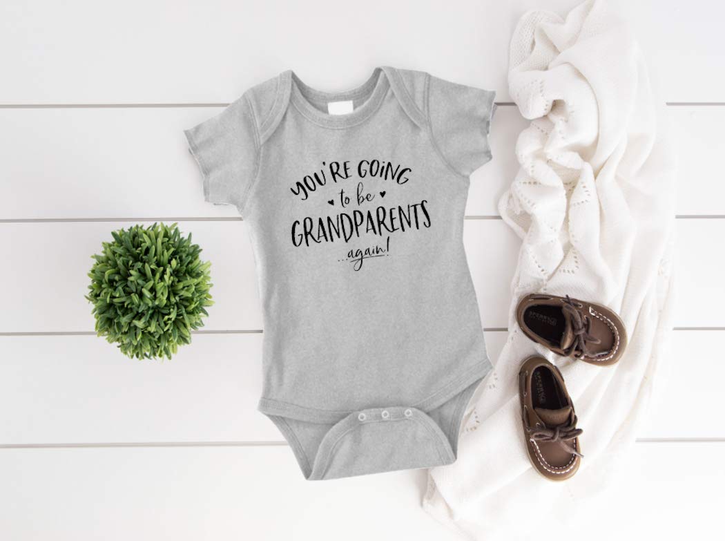 Pregnancy Announcement For Grandparents Size 0-3 Months: Your Going To Be Grandparents Again Baby Announcement For Family Romper