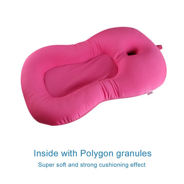 Baby Bath Mat, Kakiblin Baby Bathtub Baby Bath Cushion Soft Anti-Slip Bath Pad 0-6 Month Infant Bath Pillow, Pink