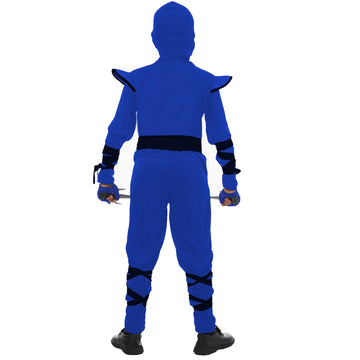 Satkull Kids Blue Ninja Costume, Ninja Deluxe Costume Set With Ninja Foam Accessories For Boy&Girl Party Dress Up Ninja Role Pla