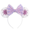 Foeran Mouse Ears Headbands Shiny Bows Mouse Ears Glitter Party Princess Decoration Cosplay Costume For Girls Women (Frozen Purp