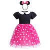 Dressy Daisy Little Girls Polka Dots Fancy Dress Up Halloween Costume Birthday Party Outfit with Mouse Ears Headband Size 7-8, H