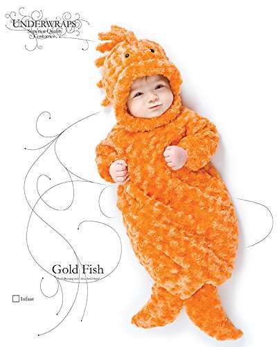 Underwraps Unisex Baby Baby'S Gold Fish Bunting Infant And Toddler Costumes, Orange, 0-6 Months Us
