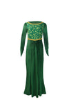 Chahouk Girl'S Costume Green Dress For Age 3 To 14 Princess Gown Halloween Birthday Party Outfit Long Sleeve