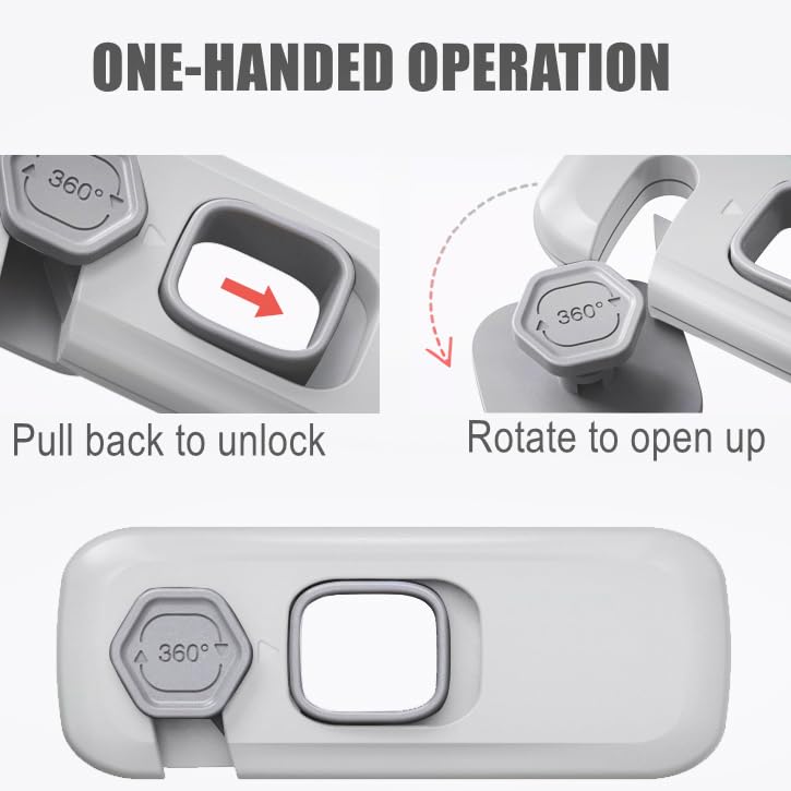 5 Pack Child Proof Refrigerator Lock, Qyeswhsr Fridge Locks For Kids With Sticky Adhesive Pads, Child Safety Locks For Doors, Rv