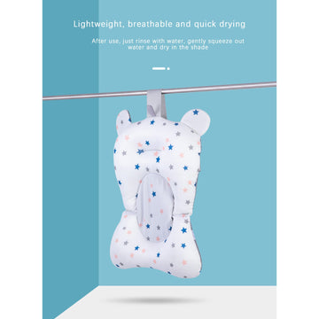 Baby Bath Cushion Pad Newborn Bathtub Mat Infant Bath Supporter Net Baby Bathtub Pillow Non-Slip Floating Bathing Tub Seat (Whit