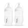 Gulicola Natural Pp Baby Breastfeeding Bottles, Medium Flow Nipples (M), 3 Months +, White, 8 Oz - 2Pks