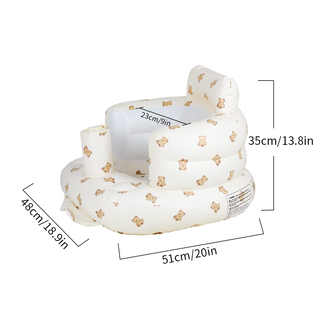 Baby Inflatable Seat For Babies 3-36 Months, Built In Air Pump Infant Back Support Sofa Toddler Chair For Sitting Up, Baby Floor