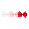 Wee Ones Girls' Mini Bow 3 Pc Set Solid Grosgrain Variety Pack On A Weestay No-Slip Hair Clip - Light Pink, Red, And White
