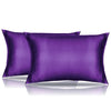 Toddler Pillow Case Cover 2 Pack Silk Toddler Pillowcase Breathable Silky Soft 14X20 Pillowcase Satin Purple Pillow Covers Envel
