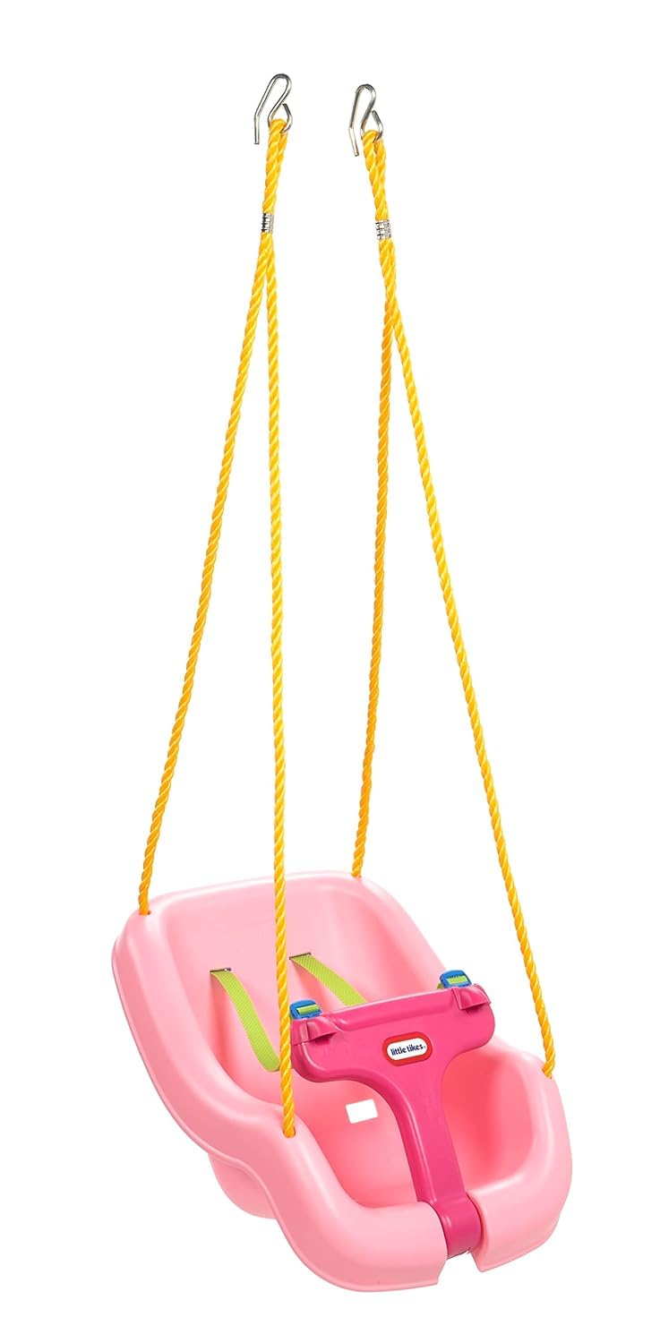 Little Tikes Snug 'N Secure Pink Swing With Adjustable Straps, 2-In-1 For Baby And Toddlers Ages 9 Months - 4 Years,16'D X 16.3