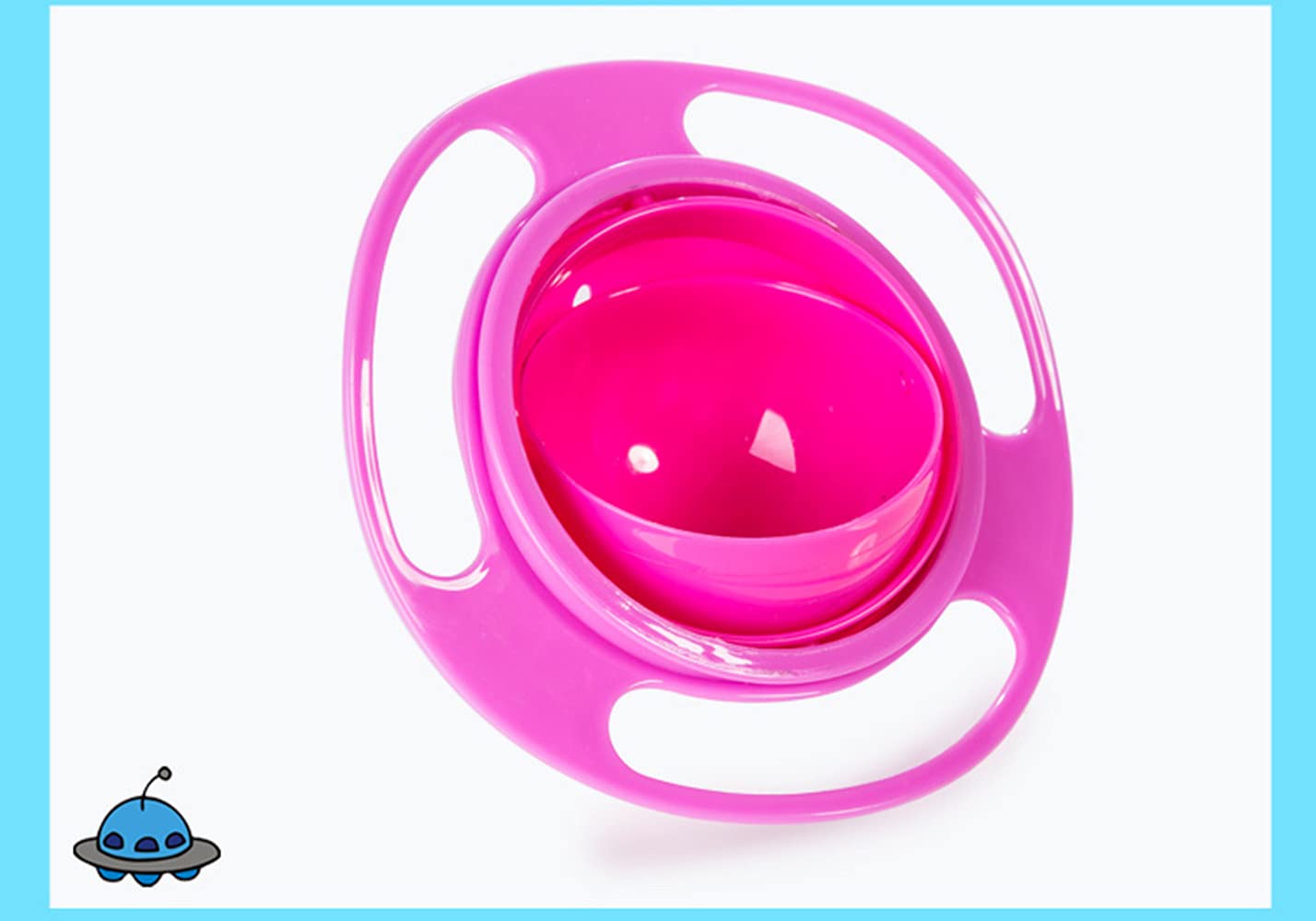 360 Spill Resistant Gyro Bowl With Lid(Pink)