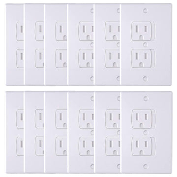 Austor 12 Pack Baby Safety Electric Outlet Covers Baby Safety Self Closing Wall Socket Plugs Plate Alternate For Child Proofing
