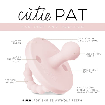 Ryan & Rose Cutie Pat Pacifier Teether (Bulb, Pink)