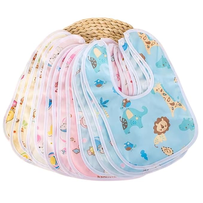 Befall Baby Apron Waterproof For 0 To 24 Months, Soft Cotton FastDry Feeding Bibs With SpillResistant Food Catcher | Reusable