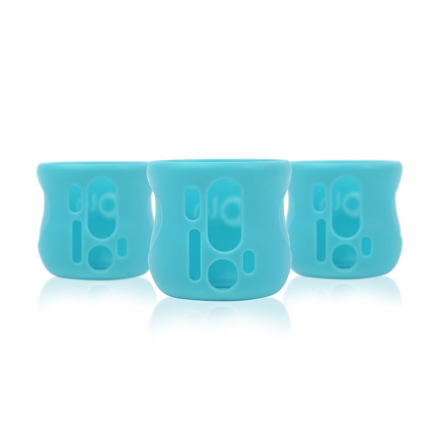 Olababy Silicone Sleeve For Avent Natural Glass Bottles (Pack Of 3) (4 Oz, Blue)